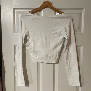 Aerie White Long Sleeve Tee Open Back